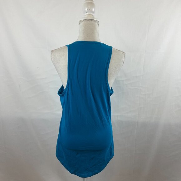 Gymshark Tank Top Women's M Dark Teal Blue Embroidered White Sleeveless - Picture 7 of 11
